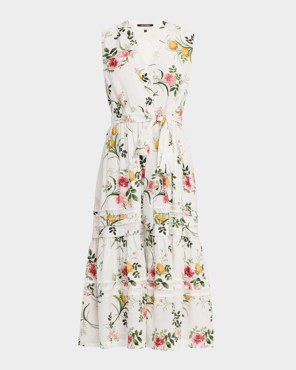 Violet Tiered Floral-Print Midi Dress